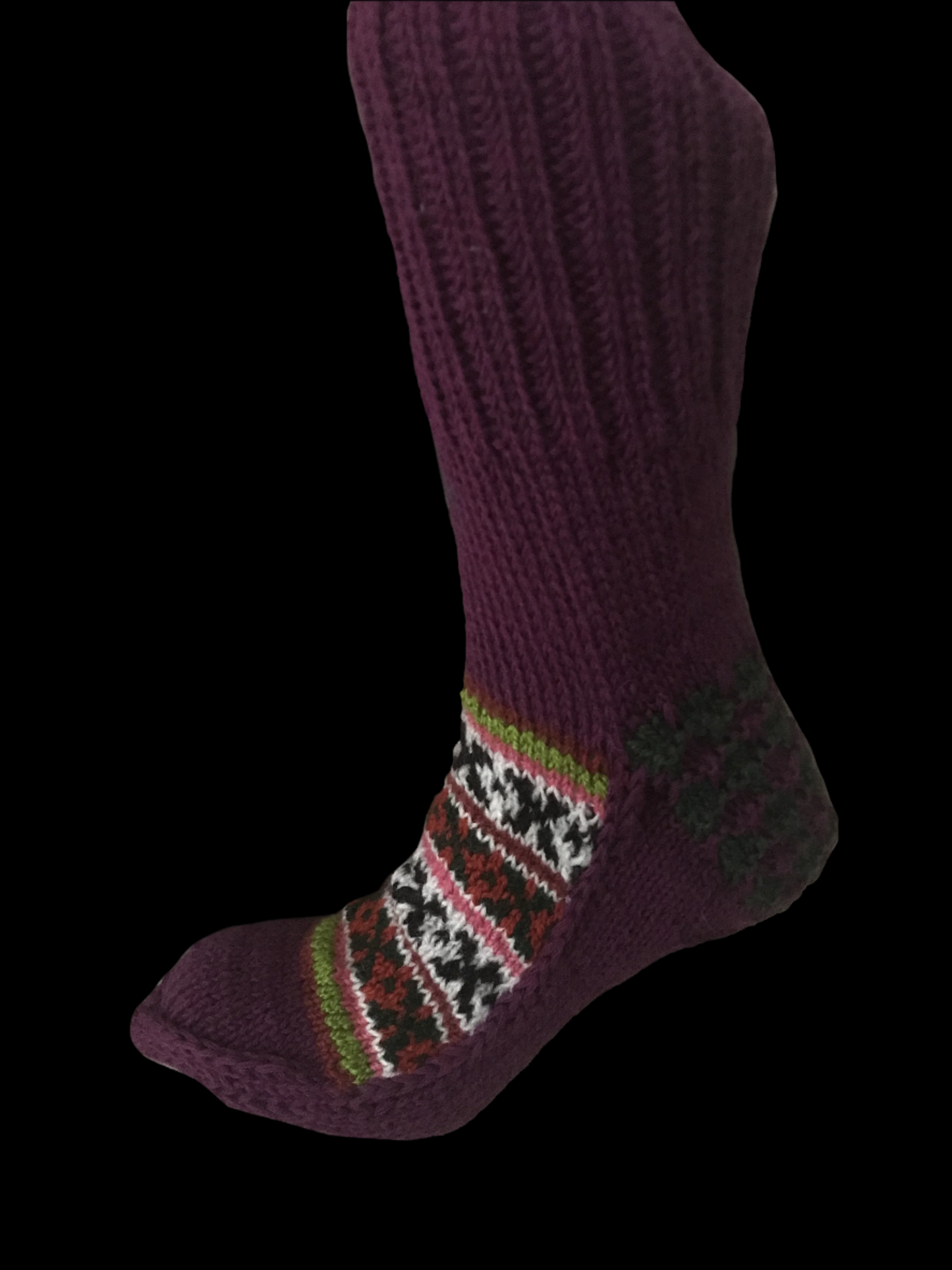 "Dark Pink” is a traditional Himalayan weave pattern knitted on a seductive deep pink base