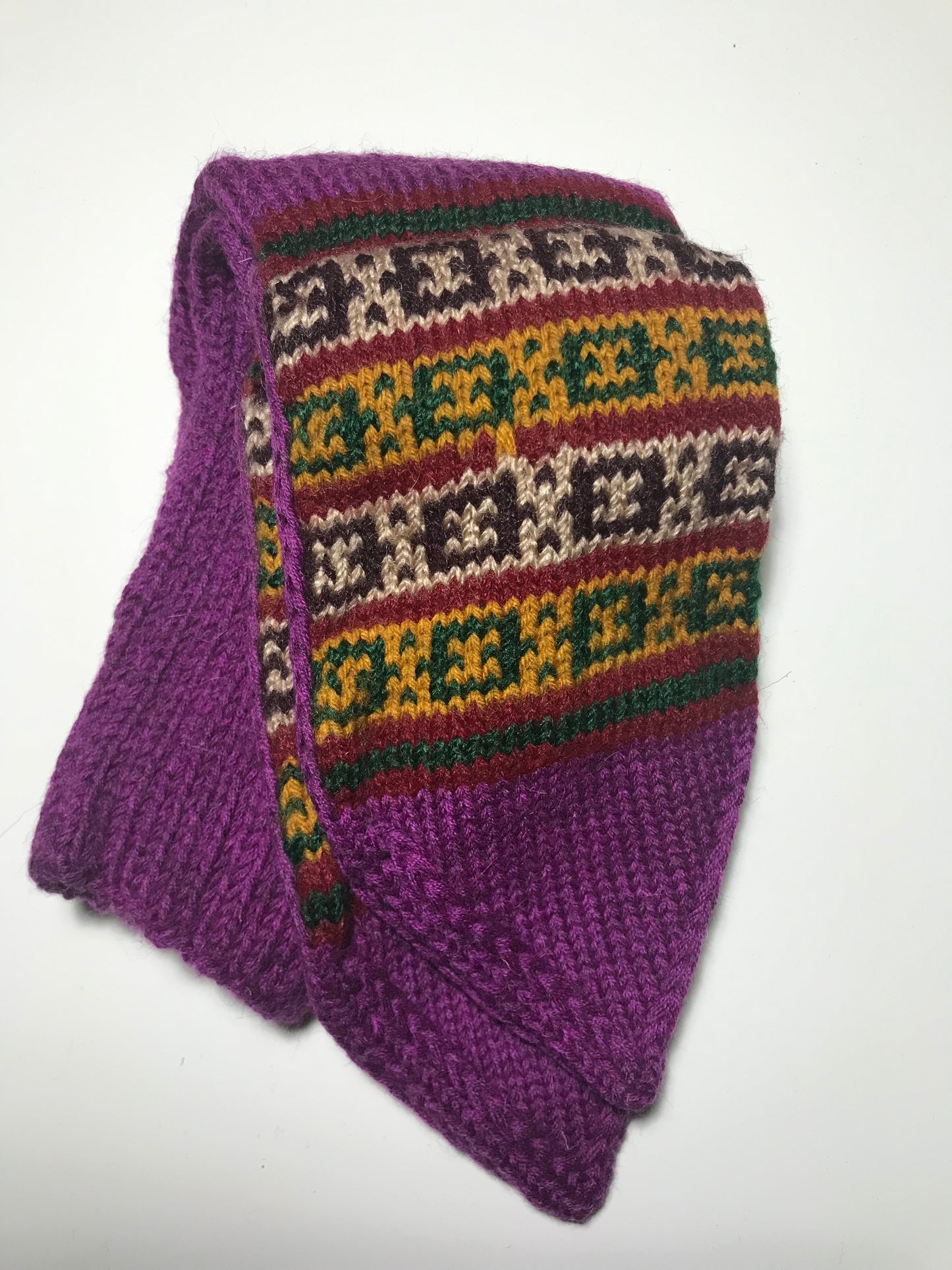 "Lady Pink” is a beautiful pink wool base classic Himalayan knit pair of winter socks