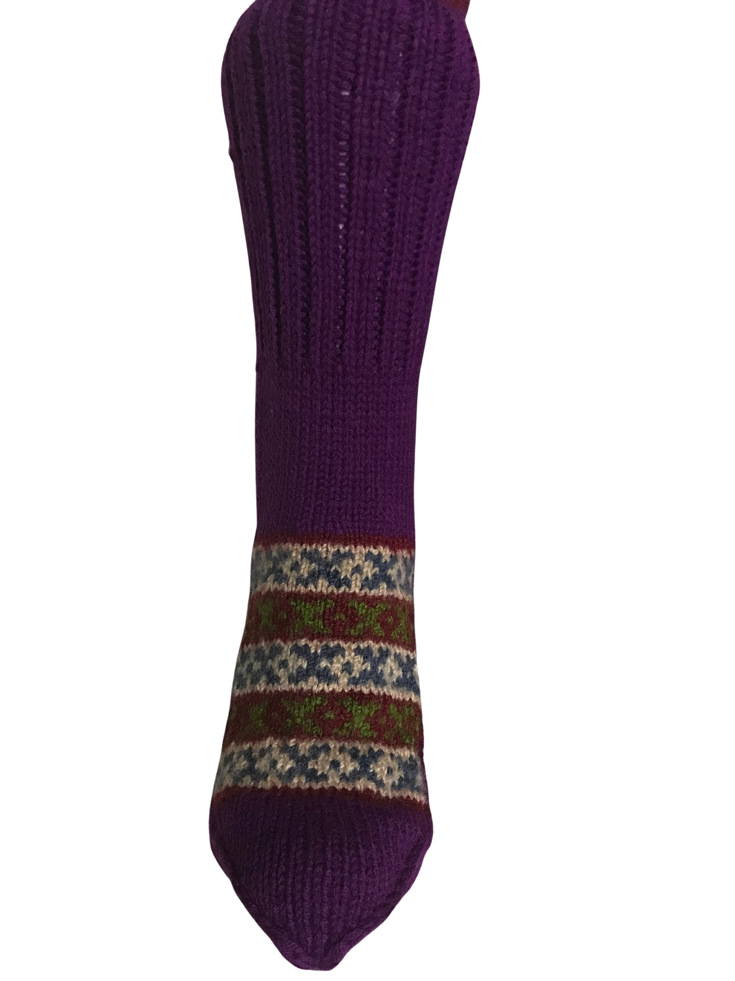 Purple Colour Wool Socks - Pattern 1