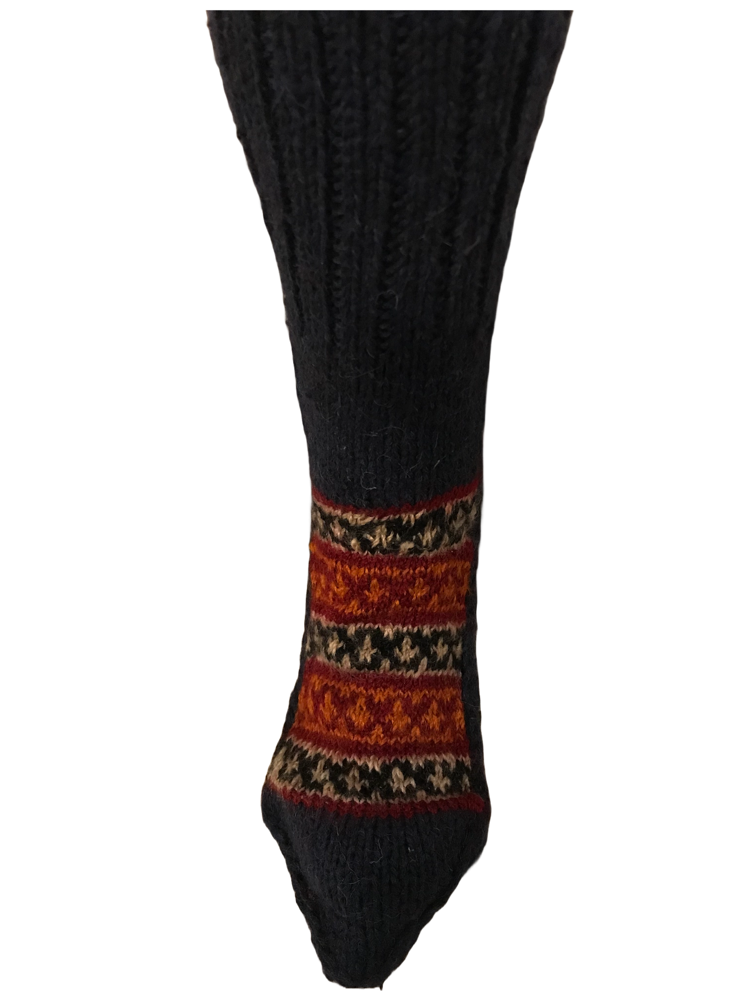 Grey Black Colour Wool Socks - Pattern 4 - Crew Socks