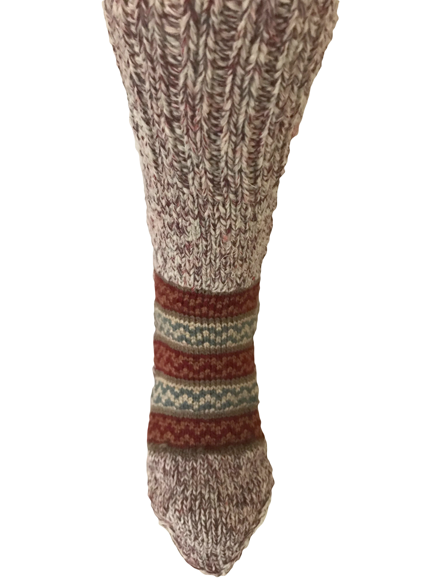 "Light Pink Blend" - hand knit woollen socks with a light pink blended base