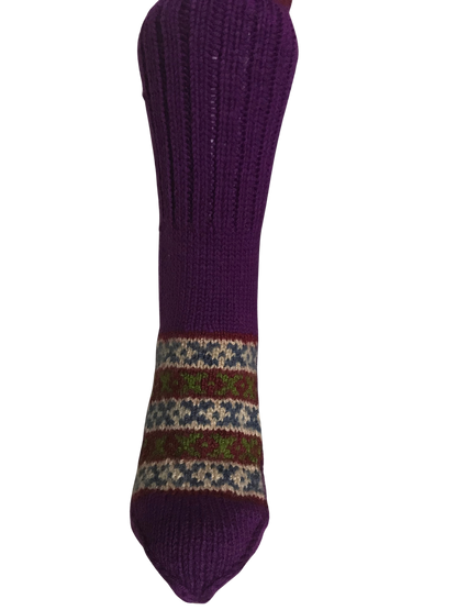 Purple Colour Wool Socks - Pattern 1
