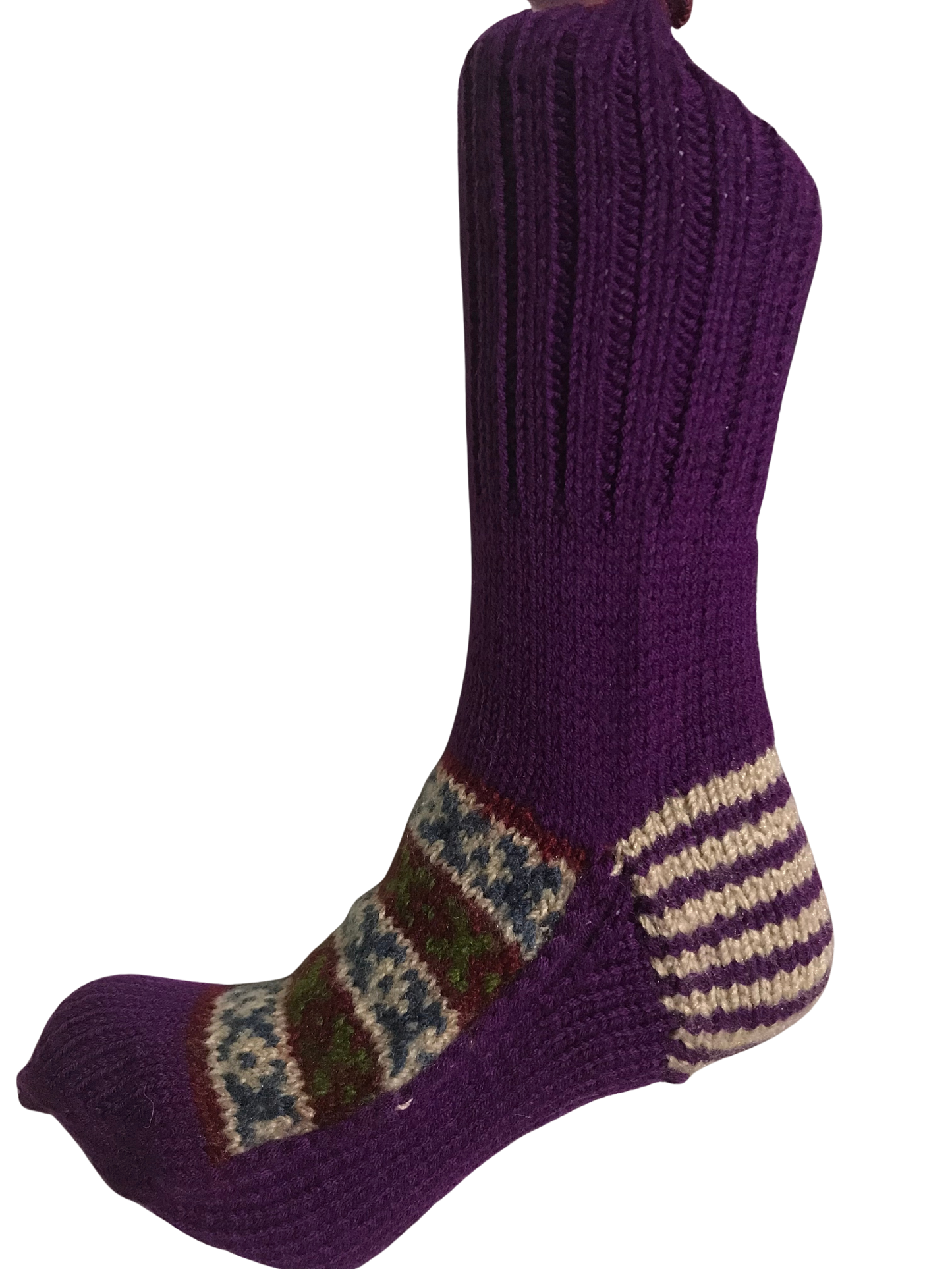 Purple Colour Wool Socks - Pattern 1