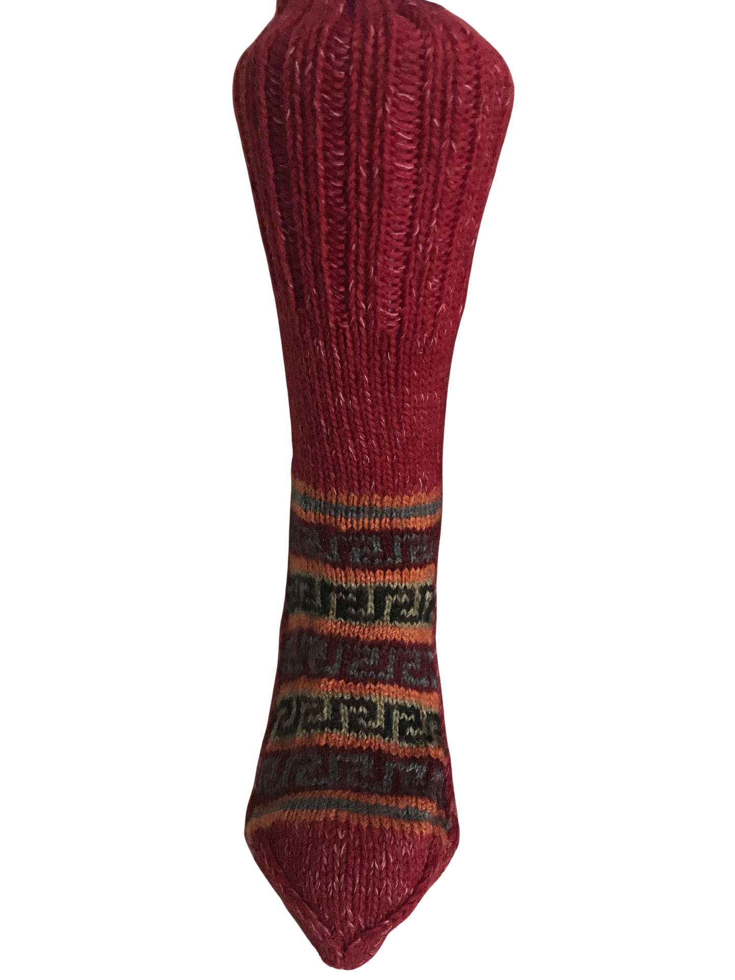 Red Colour Wool Socks - Pattern 1 - Crew Socks