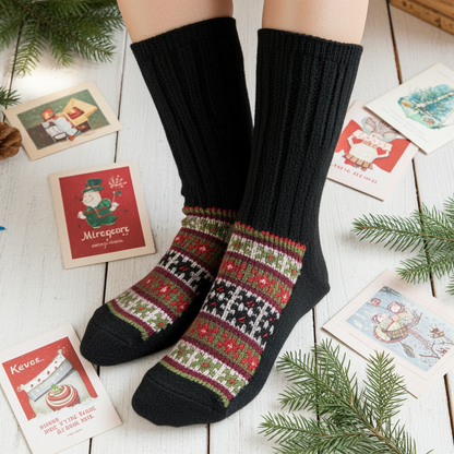 "Military Green" - hand knit woollen socks with a green base and traditional Himalayan weave