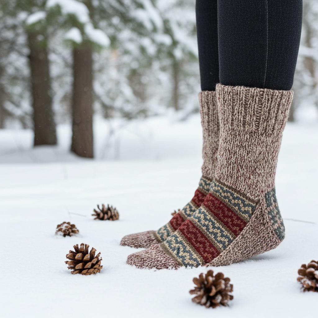 "Pink Rose Blend" - hand knit woollen socks with a blended pink base