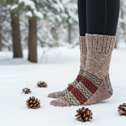 "Pink Rose Blend" - hand knit woollen socks with a blended pink base