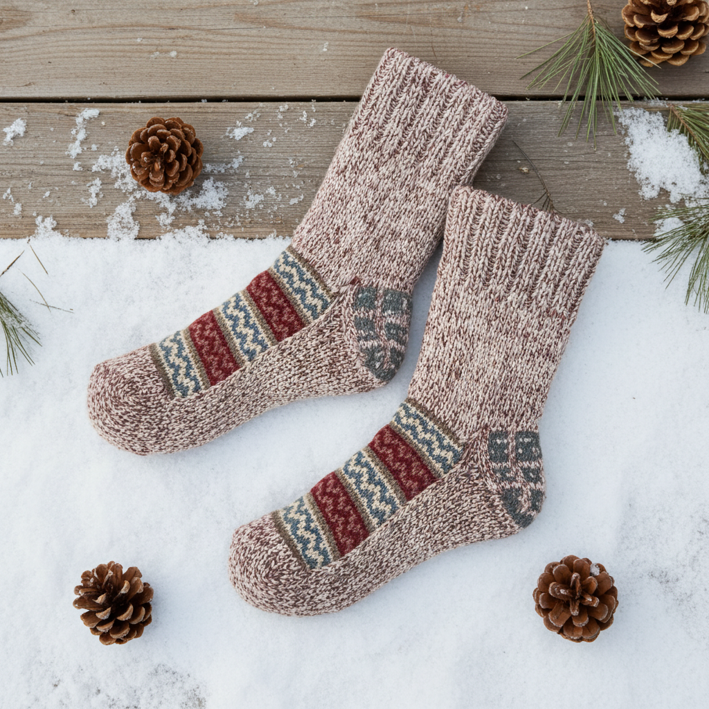 "Pink Rose Blend" - hand knit woollen socks with a blended pink base