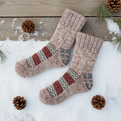"Pink Rose Blend" - hand knit woollen socks with a blended pink base